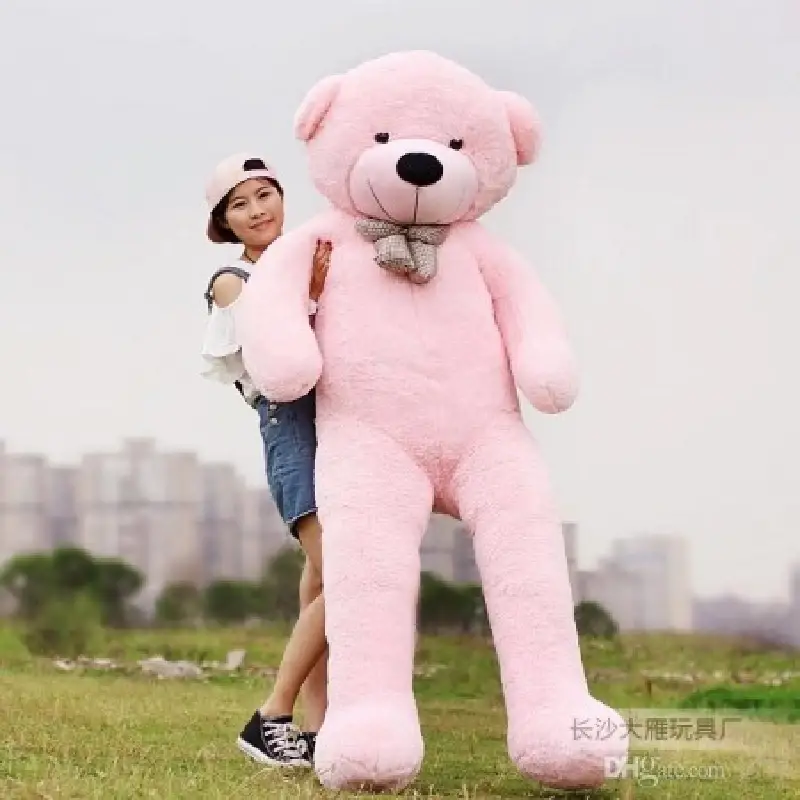 Urs Roz din Plus Pufos cu Fundita 180 cm23