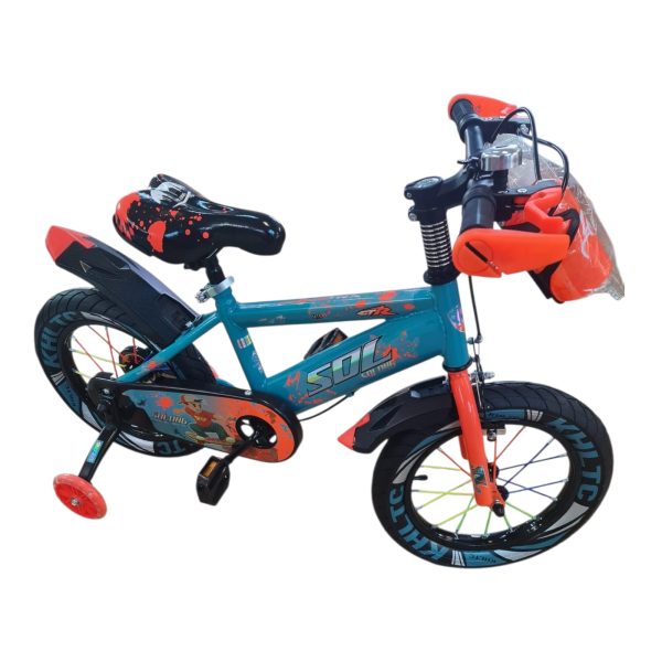 Bicicleta Copii Design Sport cu Roti Ajutatoare si Accesorii Gri