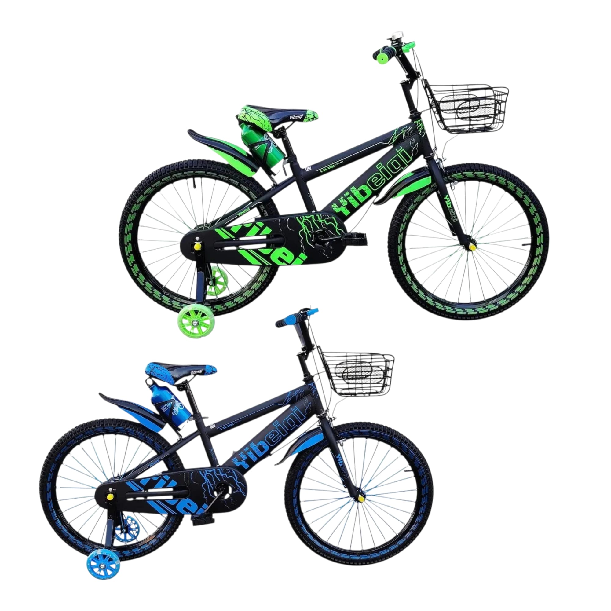 Bicicleta Copii 20 Inch cu Cos Frontal Bidon si Roti Ajutatoare