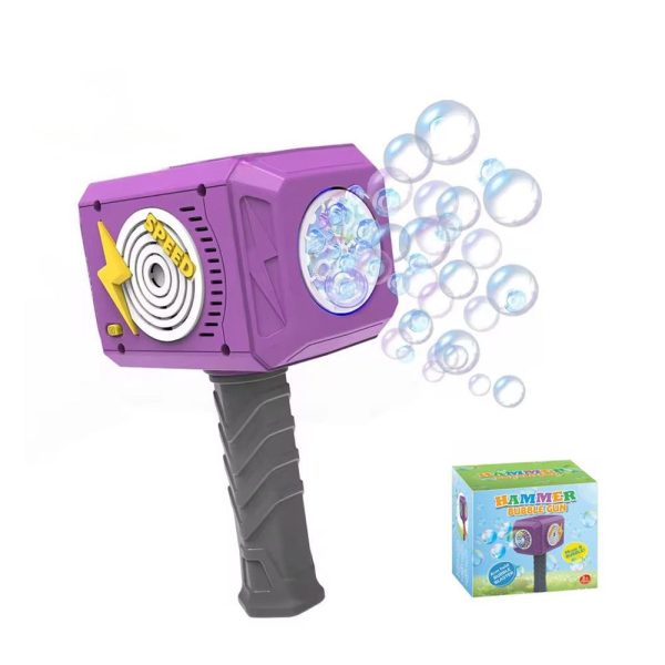 Jucarie de facut Baloane Hammer Bubble Gun cu Lumini si Sunete