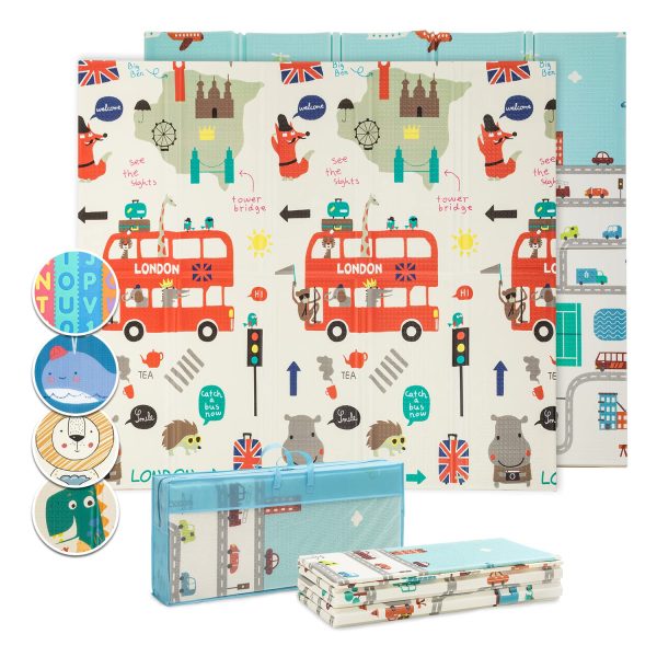 Covor Pliabil cu 2 Fete Traseu si London Bus 150x200 cm