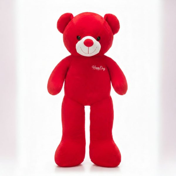 Urs de Plus Rosu Gigant Design Premium Material Soft si Pufos