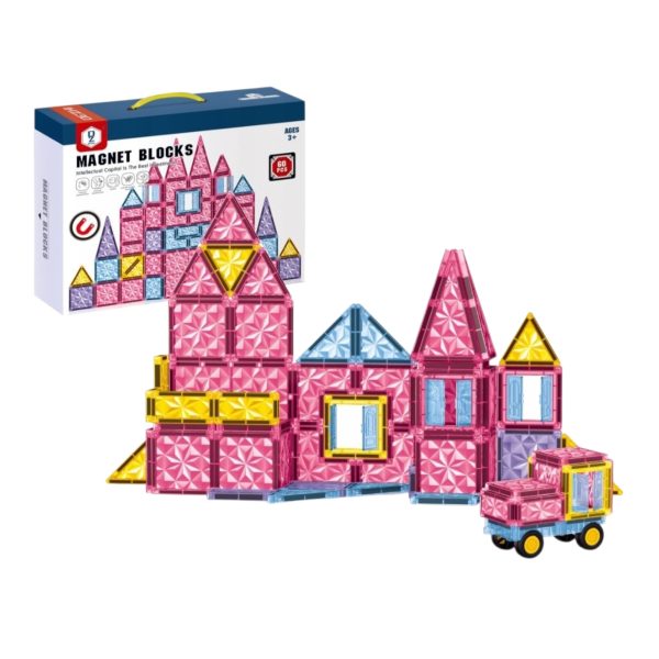 Joc de Constructie Magnetic pentru Copii 60 pcs