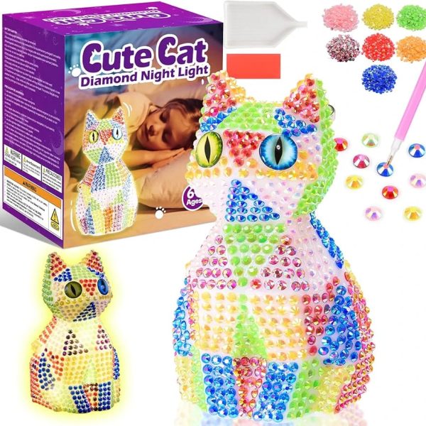 Lampa de Veghe tip DIY Model Pisicuta cu Cristale Colorate