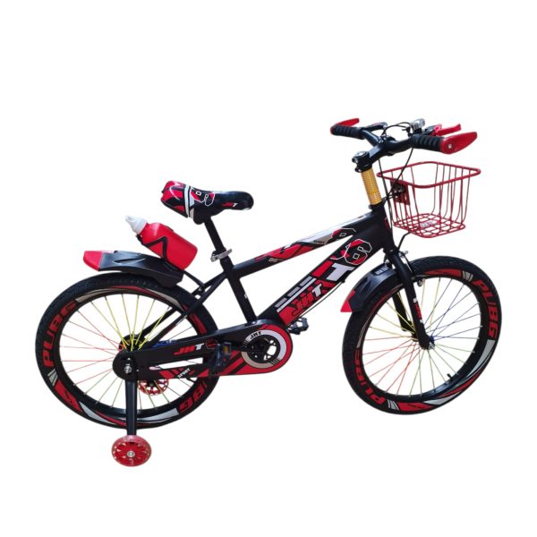 Bicicleta pentru Copii cu Roti Ajutatoare Rosie cu Cosulet si Bidon