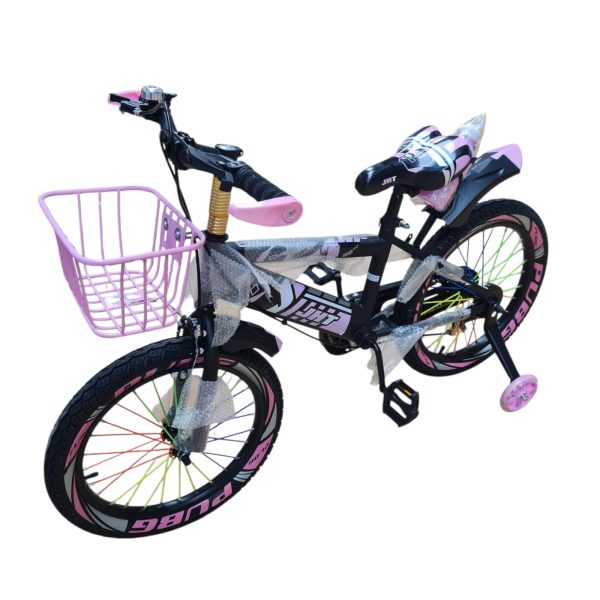 Bicicleta petru Copii cu Roti Ajutatoare Roz cu Cosulet si Bidon