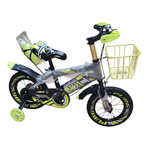 Bicicleta pentru Copii cu Roti Ajutatoare Verde cu Cosulet si Bidon