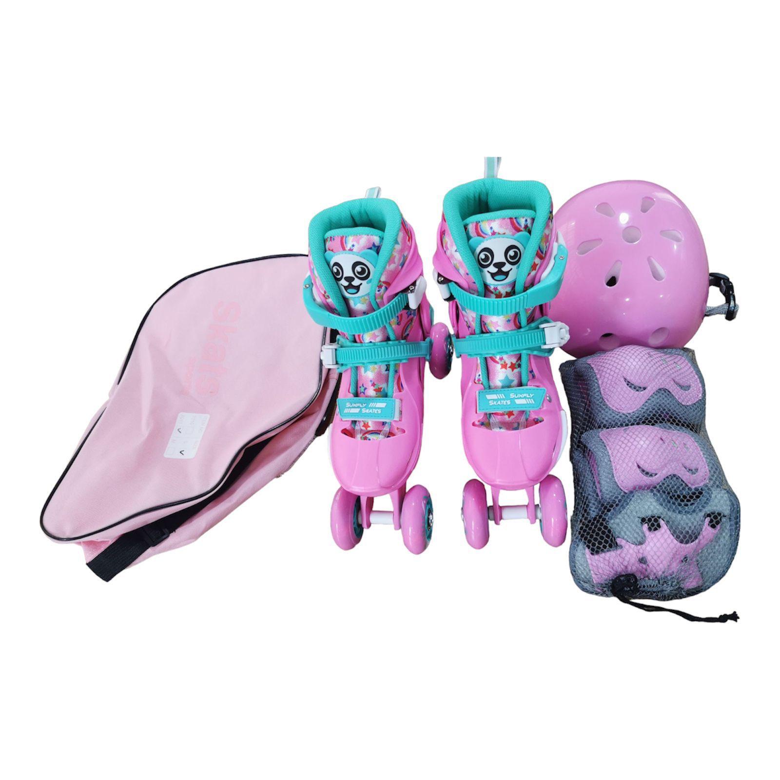 Set Role Copii Reglabile 2 in 1 Roz cu Casca si Protectii 33-36 4