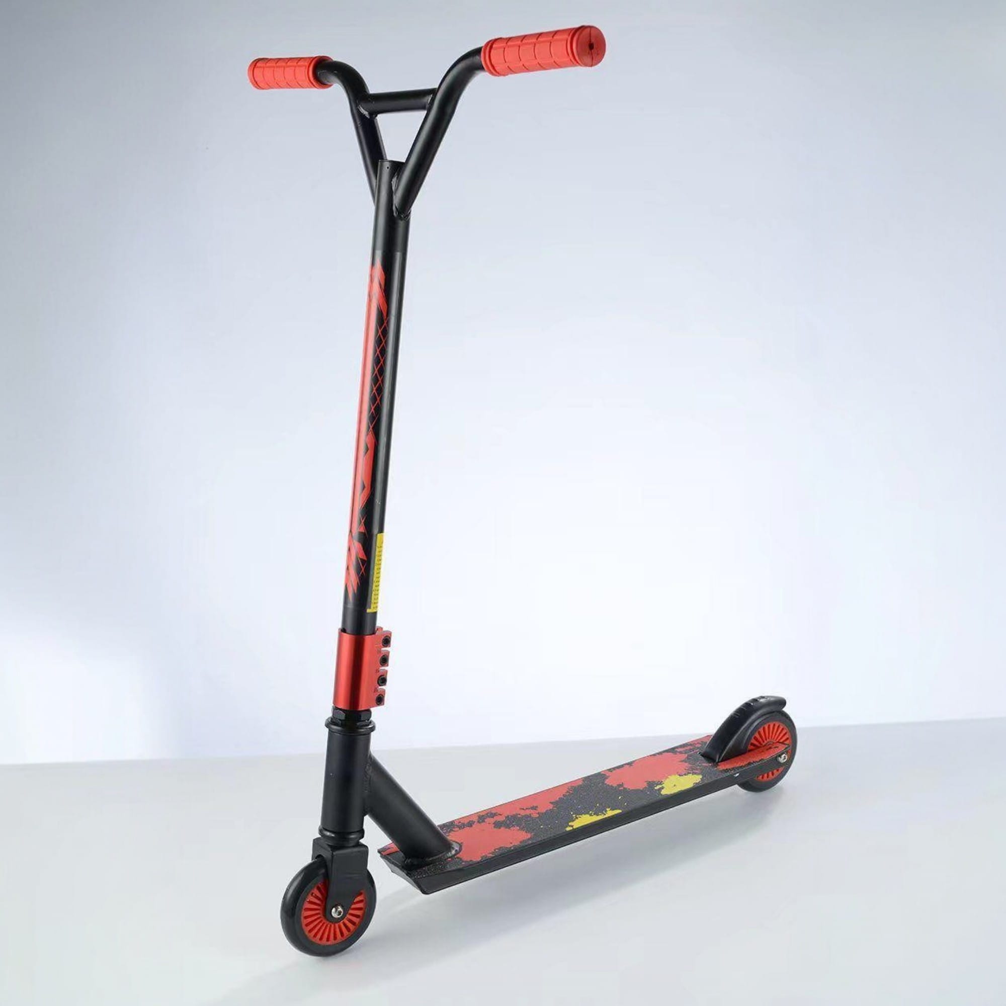 trotinetă freestyle mf 3.6 v5 neocrom oxelo Trotineta Freestyle pentru Copii cu Lumini Led Ghidon Rotiv 360° - Rosu