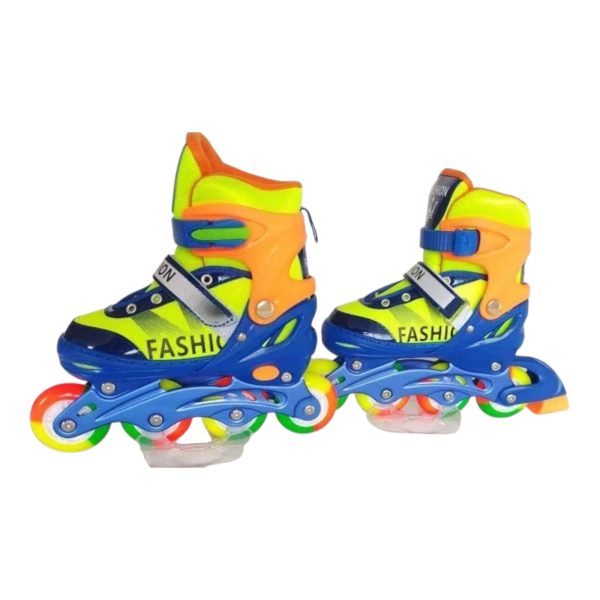 Role Inline Reglabile pentru Copii Albastru Fashion cu Lumini 35-38