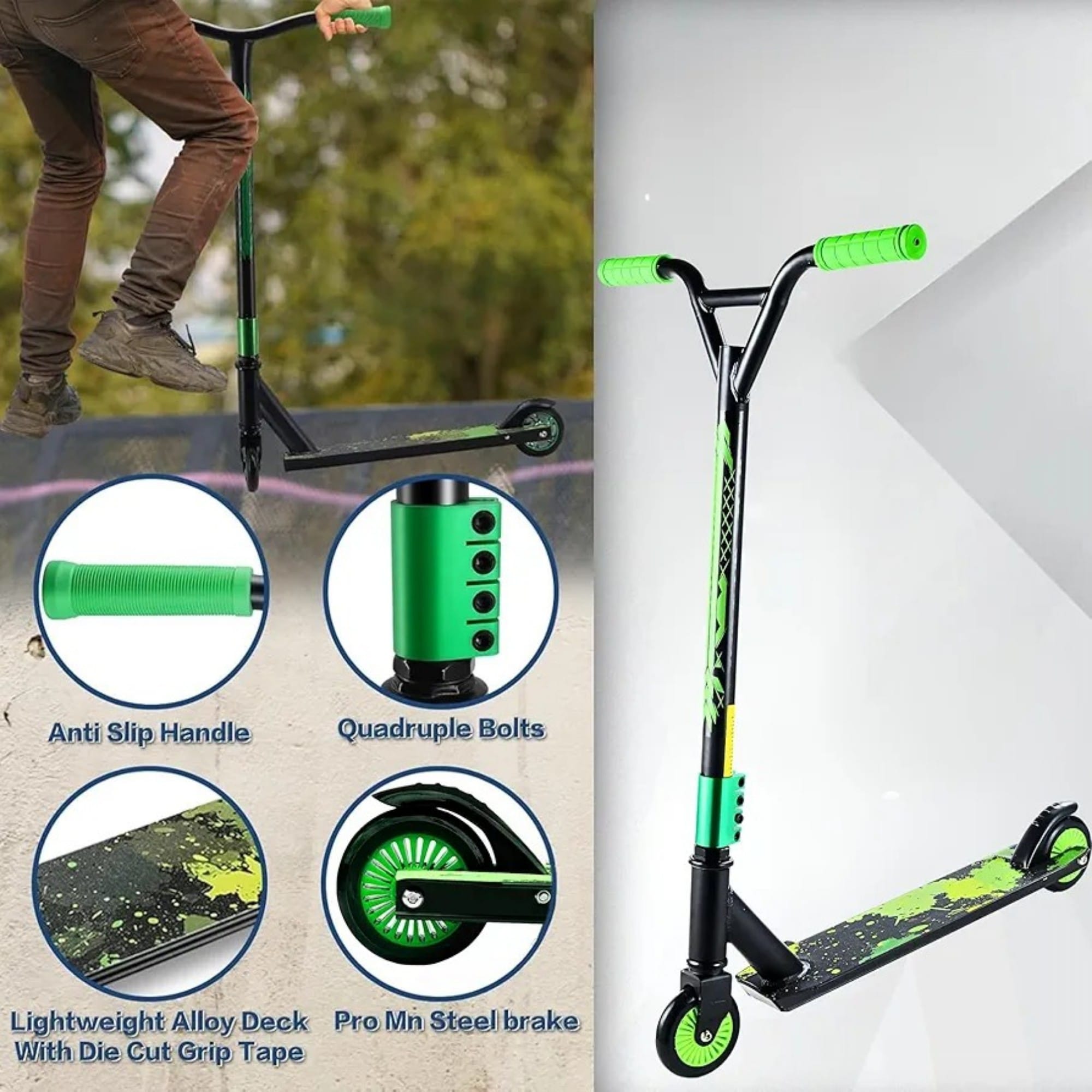 Trotineta Freestyle pentru Copii cu Lumini Led Ghidon Rotiv 360° 6