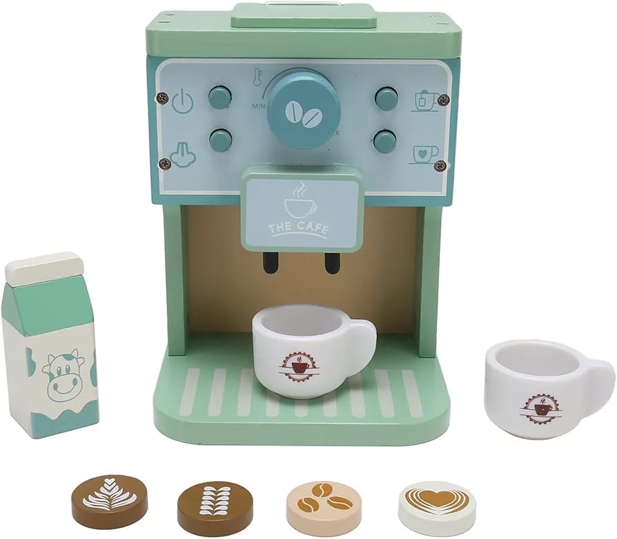 căsuțe pentru copii din lemn Esspresor de Cafea din Lemn cu Accesorii pentru Copii