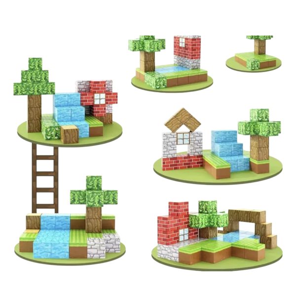 Cuburi de Constructie 3D Magnetice Minecraft Blocks