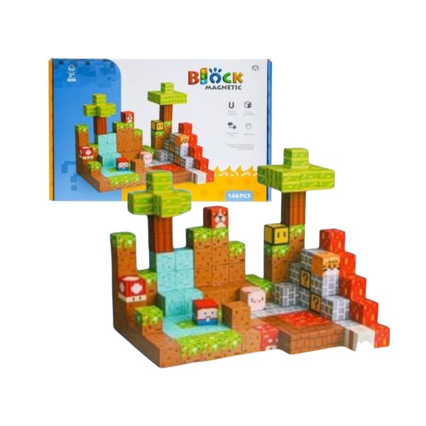 Set de Constructie Cuburi Magnetice Minecraft Block 146 Piese