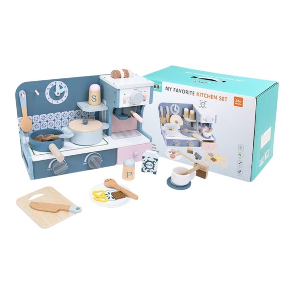 Jucarie Bucatarie din Lemn cu Accesorii pentru Copii