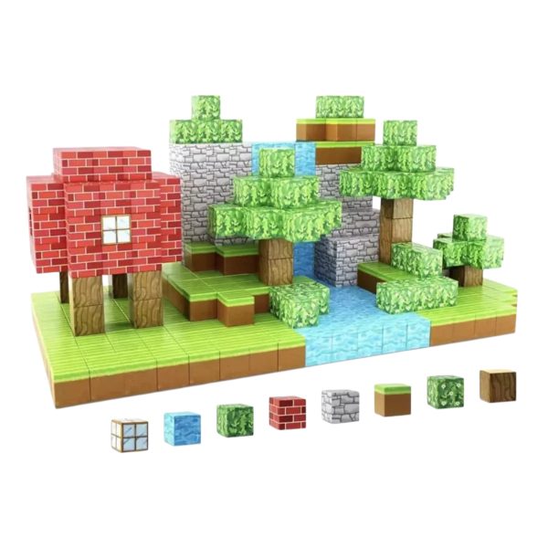 Cuburi de Constructie 3D Magnetice Minecraft Blocks 6