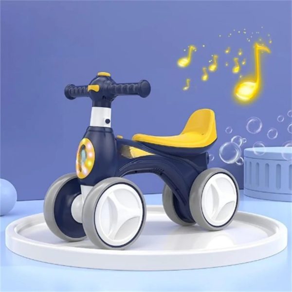 Bicicleta Albastra fara Pedale 4 Roti Sunete Lumini si Baloane