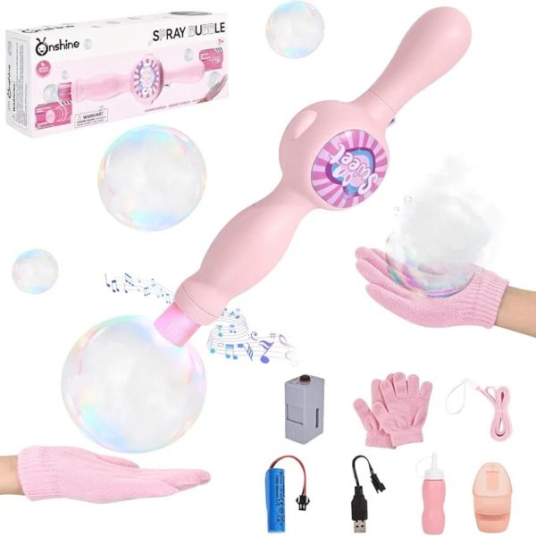 Aparat de Facut Baloane de Sapun cu Abur si Lumini Roz