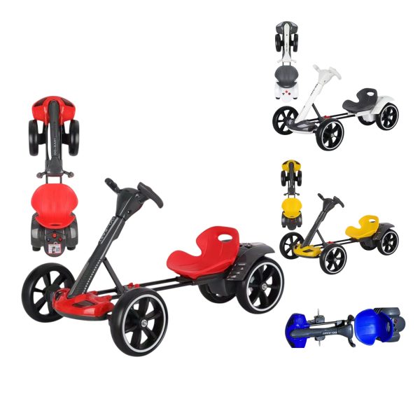 Kart Drift Electric pentru Copii Pliabil Bluetooth Lumini Baterie 12V