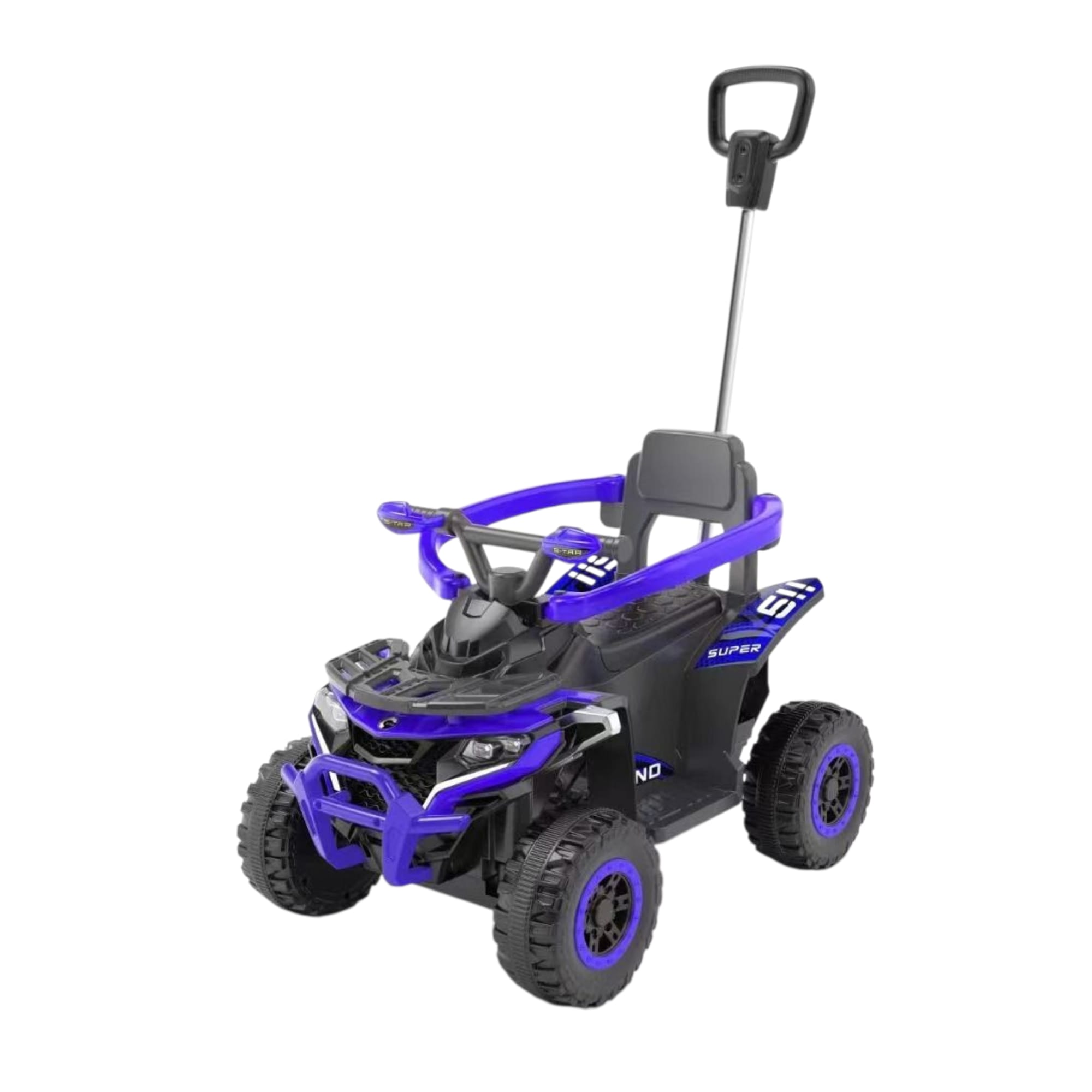 pavaje alei Atv Electric 6V cu Maner de Impins si Telecomanda Sunete Lumini - Albastru