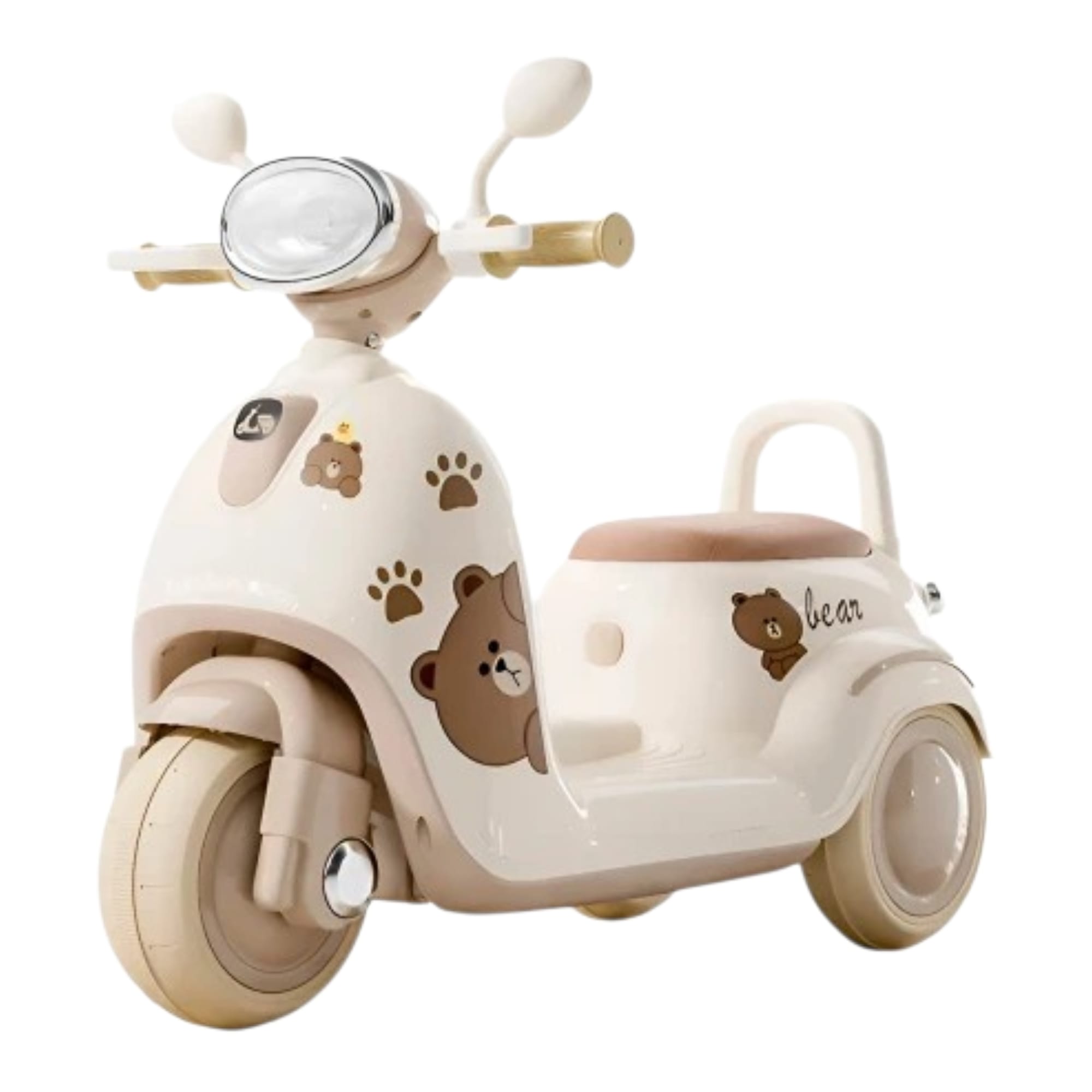 bambyland.ro Motocicleta Electrica Ursuletul Maro Baterie 6V Sunete si Lumini