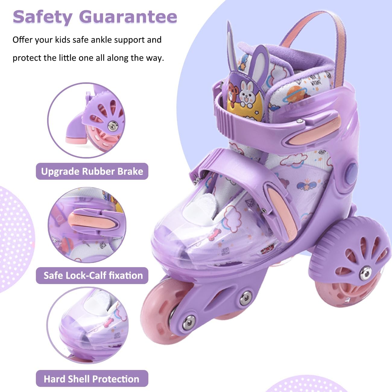 Set Role Copii Reglabile 2 in 1 cu Lumini Echipament de Protectie3