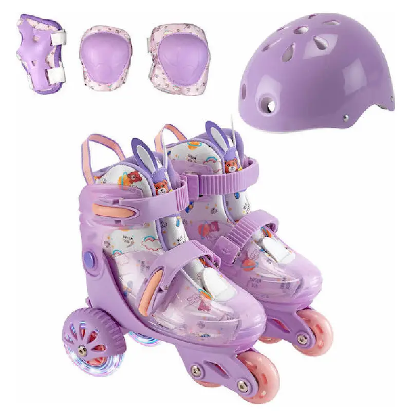 Set Role Copii Reglabile 2 in 1 cu Lumini Echipament de Protectie1