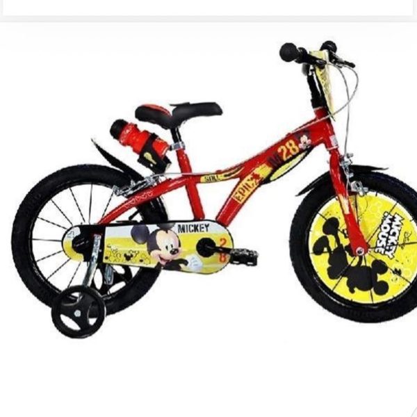 Bicicleta pentru Copii 16 Inch Mickey cu Roti Ajutatoare