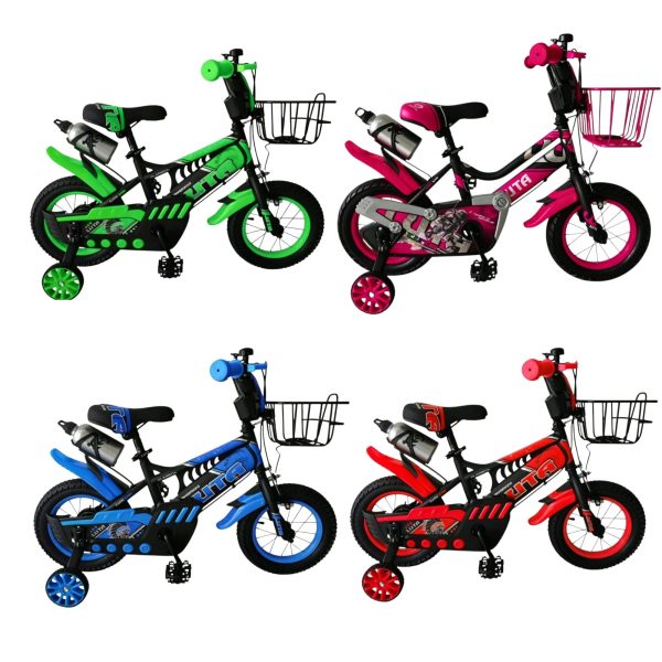 Bicicleta pentru Copii cu Roti Ajutatoare 12 Inch 4 Culori