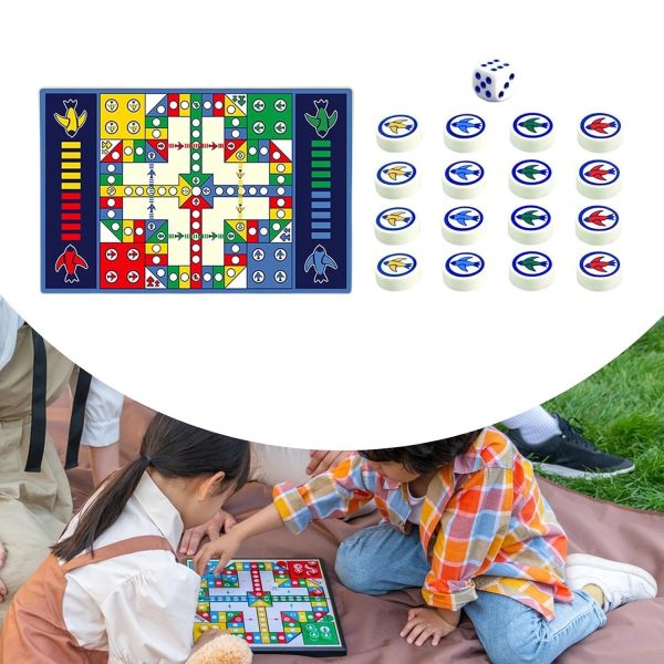 Covor de Joaca Educativ pentru Copii 2 in 1 cu Joc Ludo Inclus
