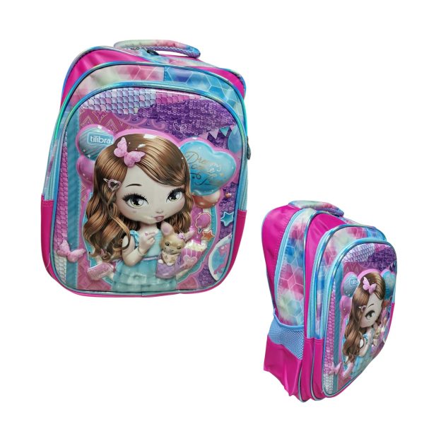 Ghiozdan Roz Fetite pentru Scoala si Gradinita 39 × 28 × 14 cm