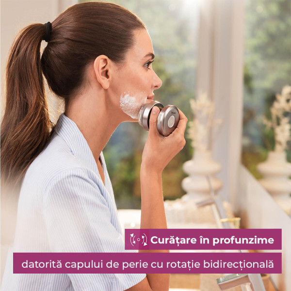 Perie Faciala Rotativa Design Ergonomic cu Accesorii 6