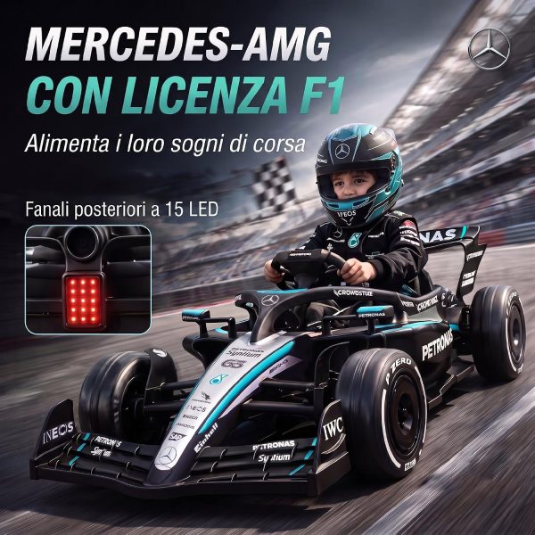 Kart Electric pentru Copii F1 AMG 2 Motoare 12V Suspensii Mp3