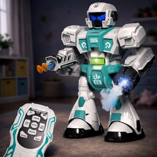 Jucarie Robot Interactiv cu Telecomanda Lumini Sunete si Abur