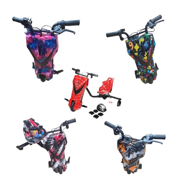 Tricicleta Drift Copii 8 Inch cu Set de Protectie Inclus si Lumini Led