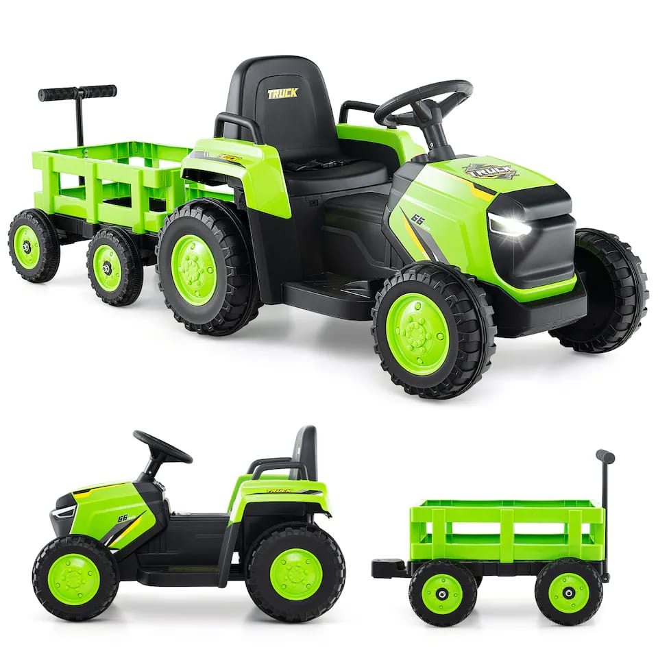 Tractor Electric pentru Copii 3 in 1 cu Remorca si Telecomanda 7