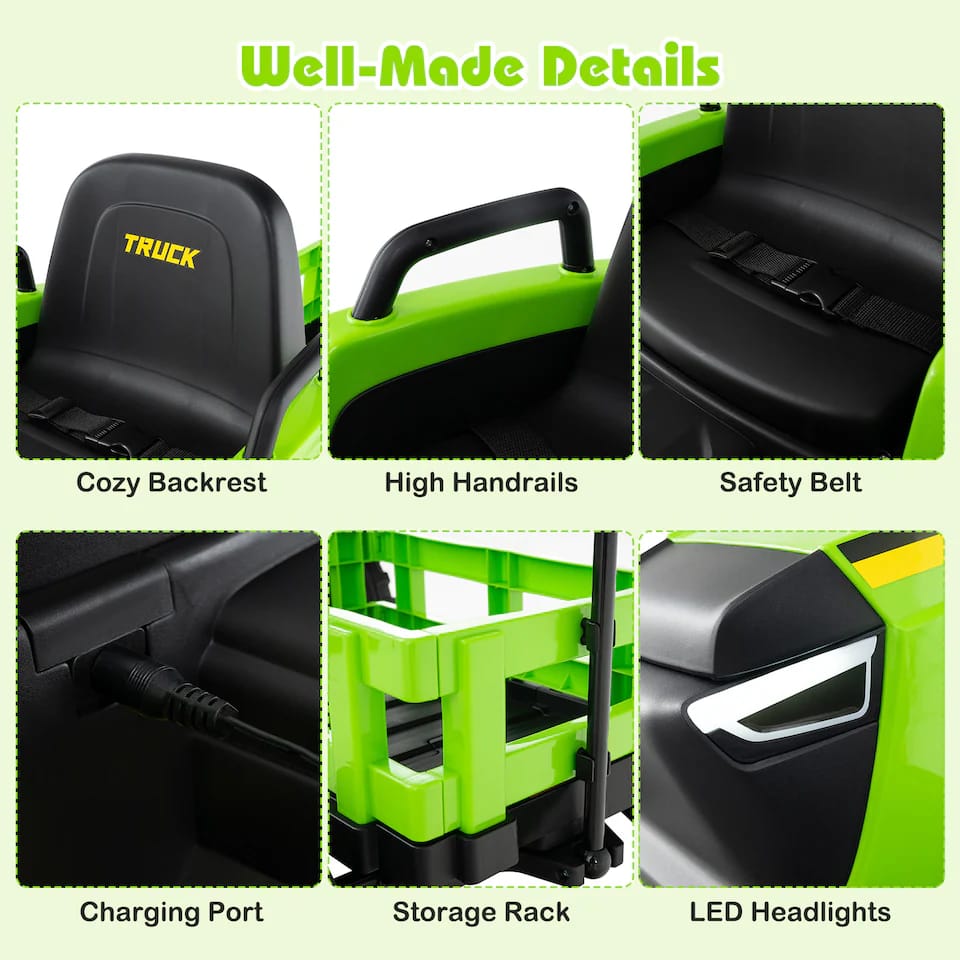 Tractor Electric pentru Copii 3 in 1 cu Remorca si Telecomanda 6