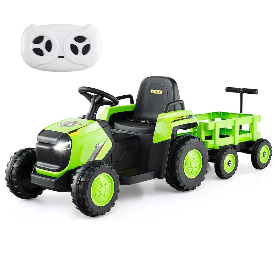 Tractor Electric pentru Copii 3 in 1 cu Remorca si Telecomanda