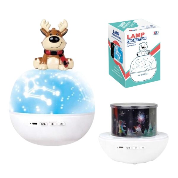 Lampa de Veghe Muzicala si Proiector 2 in 1 Ren Rotatie 360