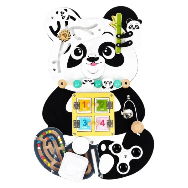 Placa Educativa cu Activitati Montessori tip Busy Board Panda