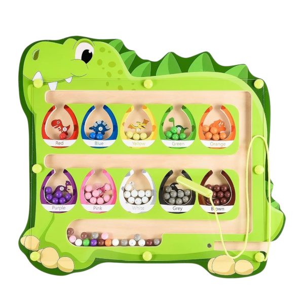 Joc Educativ Magnetic din Lemn Design Dinozaur pentru Copii