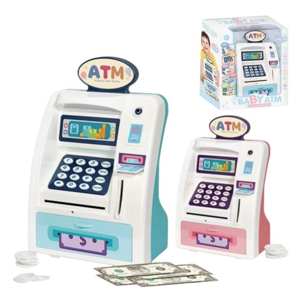 Pusculita Interactiva pentru Copii Stil ATM Design Realist si Sunete