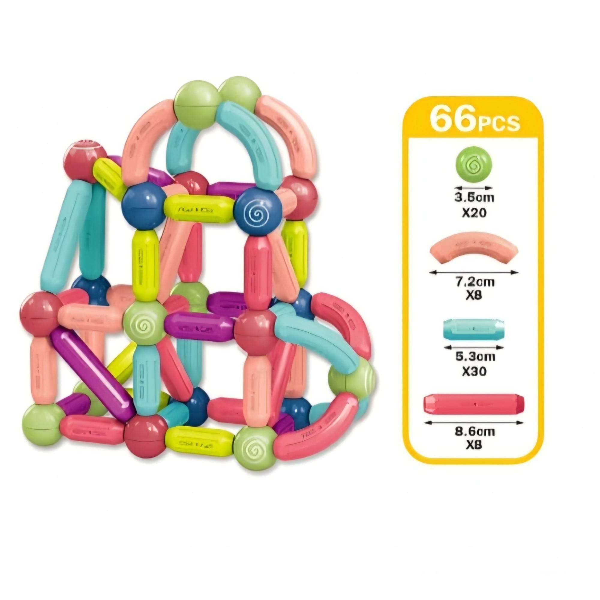 Joc de Constructie Magnetic Magnet Stick pentru Copii 5