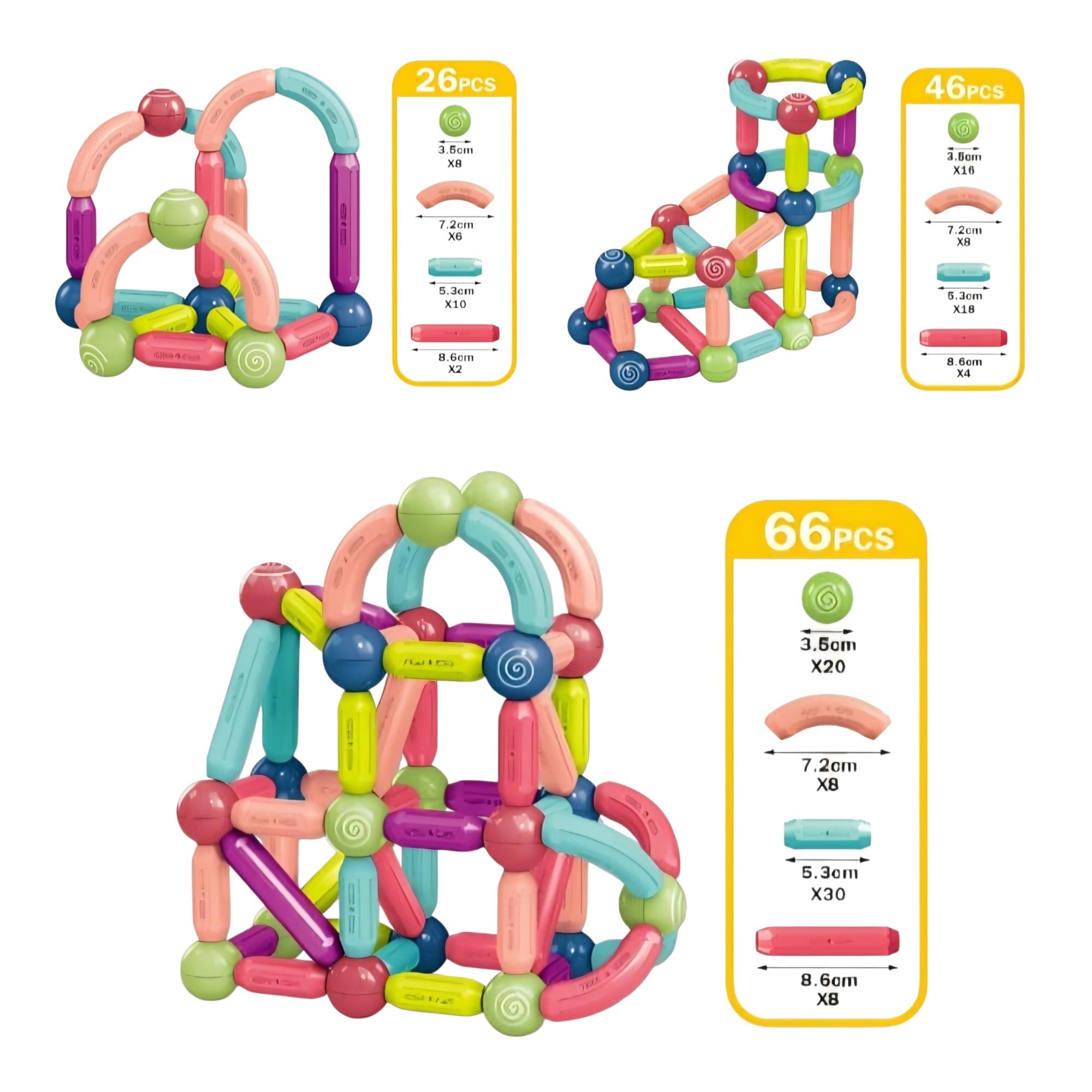 Joc de Constructie Magnetic Magnet Stick pentru Copii