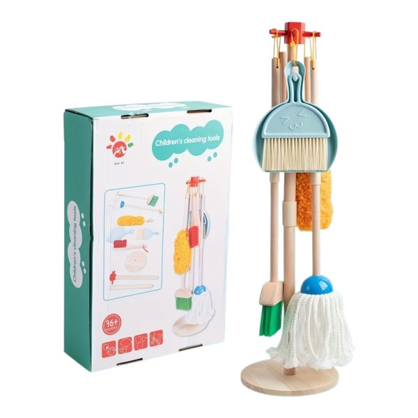 Set de Curatenie din Lemn pentru Copii cu Accesorii Realiste