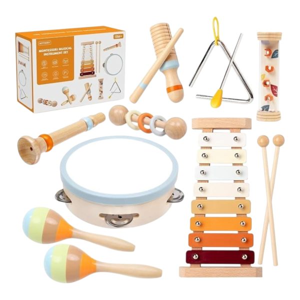 Set Instrumente Muzicale Montessori din Lemn pentru Copii
