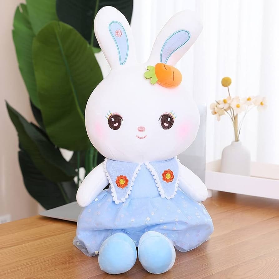 Iepuras din Plus pentru Copii cu Rochita Eleganta 80 cm 4