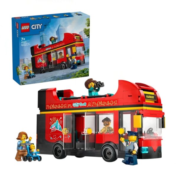 Set de Constructie Lego City Autobuz Rosu Supraetajat 384 Pcs