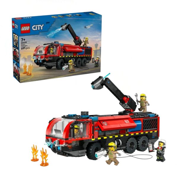 Set de Constructie Lego City Masina de Pompieri pentru Aeroport