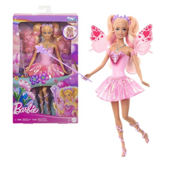 Papusa Barbie Zana Magica Color Change Fairy cu Accesorii